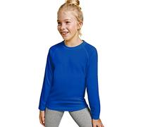 Camiseta de Colores Flúor Manga Larga para niños - Camiseta Deportiva cómoda, Suave, Lisa y Elegante (4 Años, Azul)