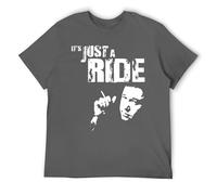 Camiseta de comedia de filosofía - Life is Just A Ride Graphic Tee - Camiseta con cita inspirada en el pie para hombres y mujeres - Camiseta casual de algodón, Estilo gris oscuro, XL