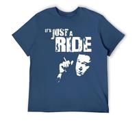 Camiseta de comedia de filosofía - Life is Just A Ride Graphic Tee - Camiseta con cita inspirada en el pie para hombres y mujeres - Camiseta casual de algodón, Navy-style, 4XL