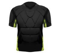 Camiseta de compresión acolchada para hombre, manga corta, secado rápido, protección contra golpes, deportiva, protección completa, camiseta de compresión para fútbol, baloncesto, rugby, hockey sobre