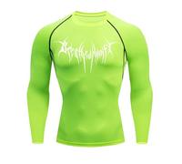 Camiseta de compresión de Manga Larga Corte Ajustado para Hombre con Estampado gótico, Ideal para el Entrenamiento Deportivo