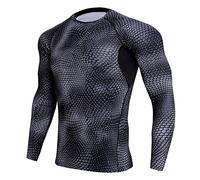 Camiseta de compresión de manga larga para hombre, deporte, gimnasio, correr, transpirable, secado rápido, camiseta de manga larga, transpirable y ligera, camiseta deportiva de moda, Negro , M