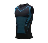 Camiseta de compresión para hombre, chaleco de entrenamiento, sudadera sin mangas para músculos abdominales., Negro-b, XXXXXL