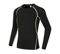 Camiseta de compresión para niños, camiseta de entrenamiento para niños, de secado rápido, capa base, camiseta atlética, manga larga, gimnasio, correr, camisetas de entrenamiento ajustadas, verde, 9