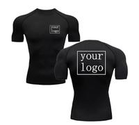 Camiseta De Compresión Personalizada Personaliza Tu Diseño Logo Hombres Mujeres Estampado Camiseta De Manga Corta De Secado Rápido Trotar Gimnasio Deportes Fitness Entrenamiento Color1,L