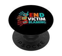 Camiseta de concienciación sobre agresión Sexual - Fin Culpa a la víctima PopSockets PopGrip Adhesivo