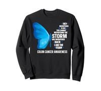 Camiseta de concientización sobre el cáncer de Colon, diseño de Mariposa Azul I Am The Storm Sudadera