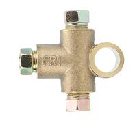 Camiseta de conducción de freno de motocicleta Conector de manguera hidráulica, Camiseta de freno en forma de T de 3 vías con 3 tuercas macho Unión corta M10 Manguera 3/16in 10mm Modificación del