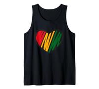 Camiseta de corazón Rojo, Dorado y Verde del Mes de la Historia Negra para Hombre Camiseta sin Mangas