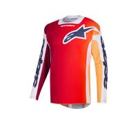 Alpinestars Racer Portl Maillot de motocross, gris-rojo, tamaño XL para Hombres