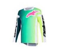 Alpinestars Racer Portl Maillot de motocross, negro-blanco-verde, tamaño XL para Hombres