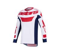 Camiseta de motocross Alpinestars Racer Riway blanca, azul y roja L