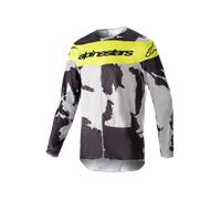 Alpinestars Racer Tactical 2023 Maillot de Motocross, gris-amarillo, tamaño M para Hombres