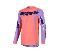 Alpinestars Supertech Scenz Maillot de motocross, rojo-lila, tamaño L para Hombres