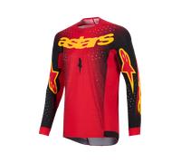 Alpinestars Supertech Scenz Maillot de motocross, negro-rojo-amarillo, tamaño S para Hombres