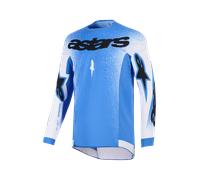 Alpinestars Supertech Scenz Maillot de motocross, blanco-azul, tamaño M para Hombres