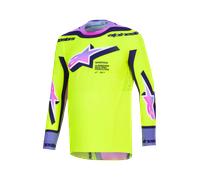 Alpinestars Supertech Vista Maillot de motocross, lila-amarillo, tamaño XL para Hombres