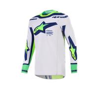 Camiseta de motocross Alpinestars Supertech Vista en gris claro, amarillo fluorescente, verde, azul y rosa. M