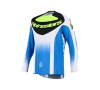 Alpinestars Techstar KNIF Maillot de motocross, negro-azul-amarillo, tamaño XL para Hombres