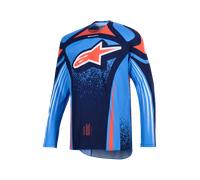 Camiseta de motocross Alpinestars Techstar Nomur en azul oscuro, naranja y azul. L