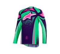Camiseta de Cross Alpinestars Techstar Nomur Púrpura/Verde/RosaS Púrpura,Verde,Rosa
