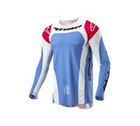 Alpinestars Techstar Ocuri Maillot de motocross, blanco-azul, tamaño L para Hombres