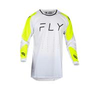 Fly Racing Evolution 2024 Maillot de motocross, blanco-amarillo, tamaño M