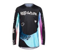 Camiseta de Cross FOX 180 Hello Future NegroL Negro
