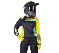 Camiseta de Cross para Niño Raven Rival Negro/Lima/TurquesaL Negro,Lima,Turquesa