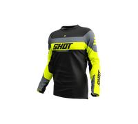 Shot Devo League Maillot de motocross, negro-gris-amarillo, tamaño S para Hombres