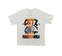 Camiseta De Cuello Redondo De Manga Corta Blanca con Estampado De Arte De Puño, Tops Casuales De Calle para Hombres Y Mujeres con Letras-color01||x_l