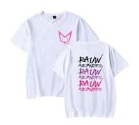 Camiseta de cuello redondo de manga corta de Rauw Alejandro para hombre y mujer con estampado casual elegante de estilo Harajuku y moda urbana, M