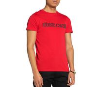 Camiseta De Cuello Redondo Lujo Con Logo De Roberto Cavalli Firenze Retro 2XL