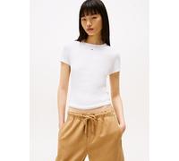 Camiseta de cuello redondo y manga corta Mujer Talla XS. Color Blanco