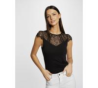 Camiseta de cuello redondo y manga corta Mujer Talla XS. Color Negro