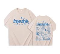 Camiseta De Cuello Redondo Y Manga Corta Singer Pullover para Hombre Y Mujer Camiseta del Festival Freya Skye Tour 2026 Unisex para Fans XS-3XL-Khaki||l