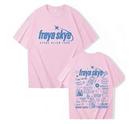 Camiseta De Cuello Redondo Y Manga Corta Singer Pullover para Hombre Y Mujer Camiseta del Festival Freya Skye Tour 2026 Unisex para Fans XS-3XL-Pink||m