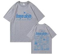 Camiseta De Cuello Redondo Y Manga Corta Singer Pullover para Hombre Y Mujer Camiseta del Festival Freya Skye Tour 2026 Unisex para Fans XS-3XL-Grey||m
