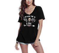 Camiseta de Cuello V para Mujer Rockin' The Silky Terrier Mamá Vida - Rockin'