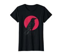Camiseta de Cuervo Vikingo, brujería, Oculta, pagano, Amante de Cuervo Camiseta gráfica económica, Mujer, Negro, L