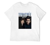 Camiseta de cultura pop Timothée Chalamet para hombre, blanco, S