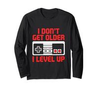 Camiseta de cumpleaños con Texto en inglés I Don't Get Older I Level Up Birthday Gamer Manga Larga