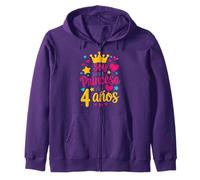 Camiseta de cumpleaños de Princesa Edad 4 - "Soy una Princesa de 4 años Sudadera con Capucha