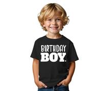 Camiseta de cumpleaños para chico, camiseta de cumpleaños para niños de 1 a 8 años, camiseta de cumpleaños para niños, verano, manga corta, cómoda, cuello redondo, ropa para hermanos, Negro , 5 Años