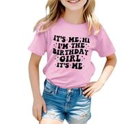 Camiseta de cumpleaños para niña, diseño con texto en alemán "Hello Seine ich bin das Geburtstagskind T-Shirt Mädchen Bday Party T-Shirt Tops Kinder Sommer Outfit Shirt, Rosa., 3-4 años
