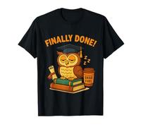 Camiseta de decoración Finally Done Owl Grad 2025 Camiseta