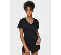 Camiseta de deporte Core Life de manga corta y cuello de pico Mujer Talla XS. Color Negro