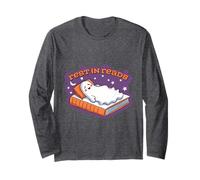 Camiseta de Descanso en lecturas Ghost Nap On Book Funny Halloween Fall Manga Larga