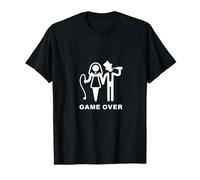 Camiseta de despedida de soltero mujer látigo hombre cerveza Game Over Camiseta