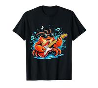 Camiseta de Dibujos Animados de Cangrejo de Guitarra Divertida con diseño de Animales Camiseta